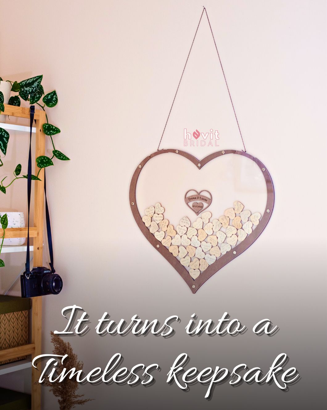 Gästebuch zur Hochzeit mit Holzherzen