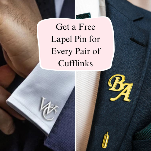 Initials Cufflinks  + Free Lapel Pin