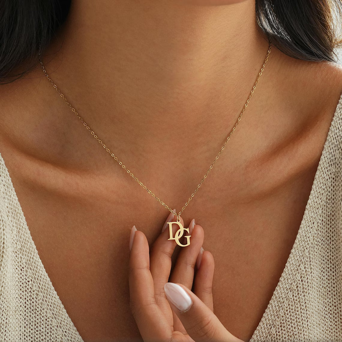 Personalisierte Initialen-Halskette