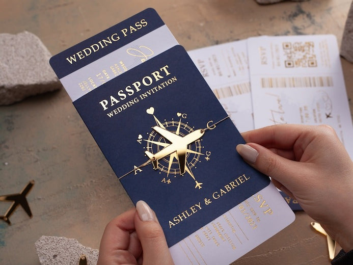 Hochzeitseinladungen im Reisepass 