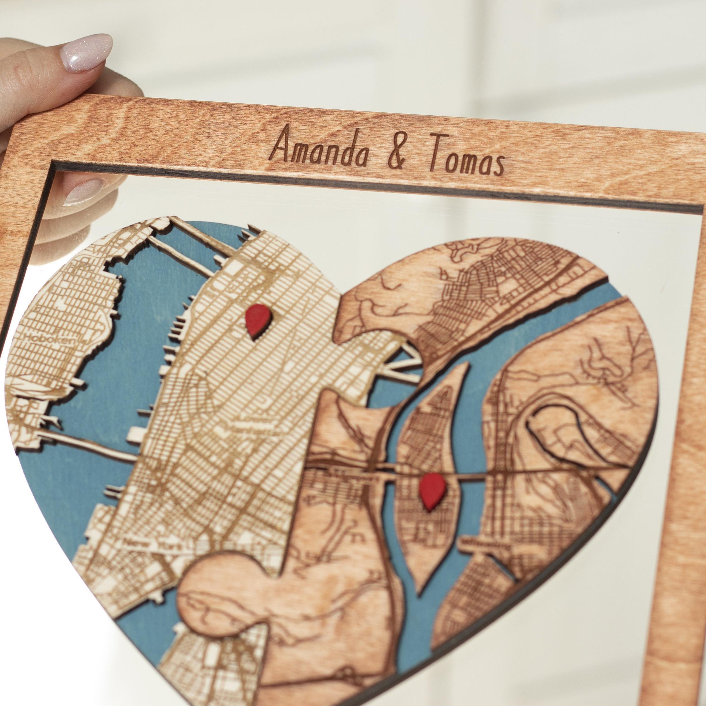 Personalized Couples Map Gift
