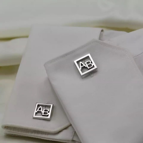 Manschettenknöpfe mit Initialen | Gerahmtes Design