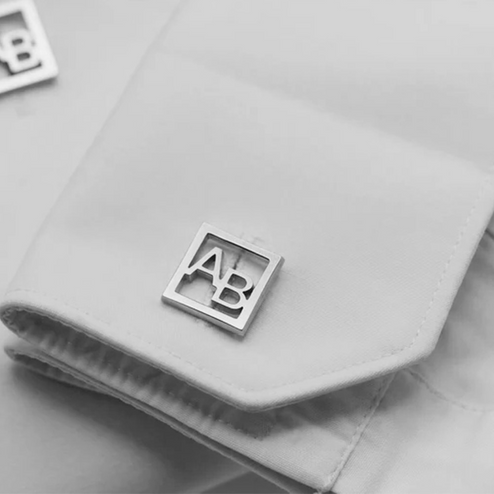 Manschettenknöpfe mit Initialen | Gerahmtes Design