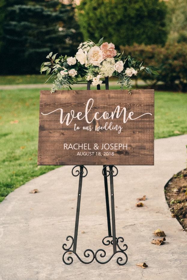 Willkommensschild zur Hochzeit 