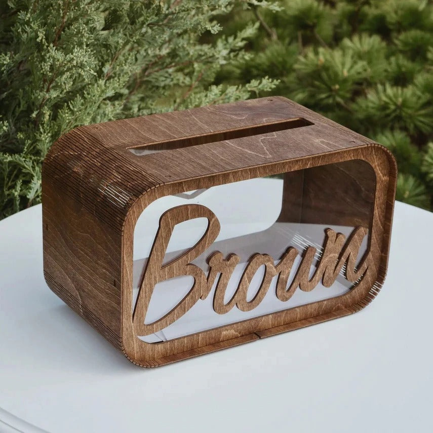 Hochzeitskartenbox mit individuellem Namen