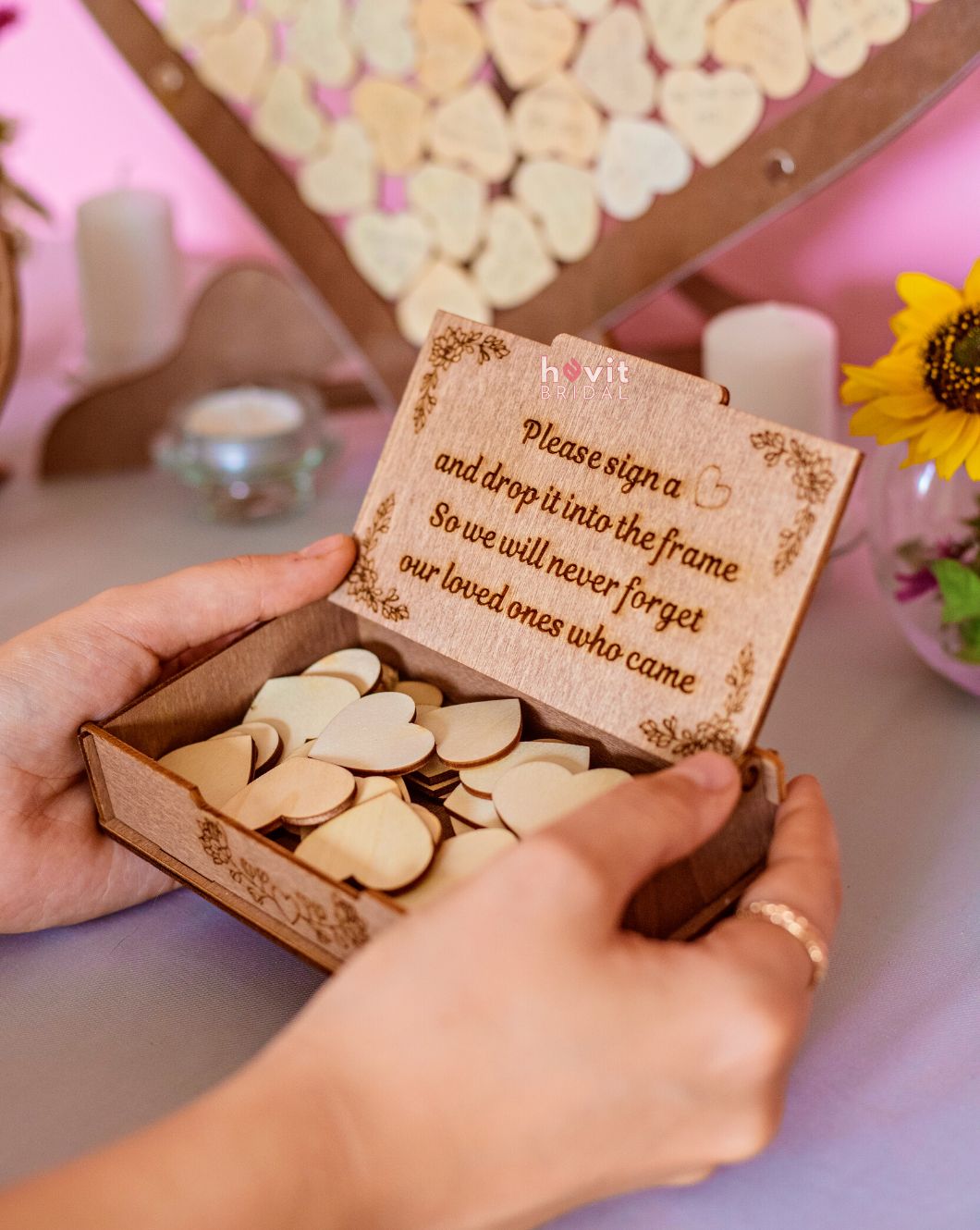 Personalisierte Schachtel für Holzherzen