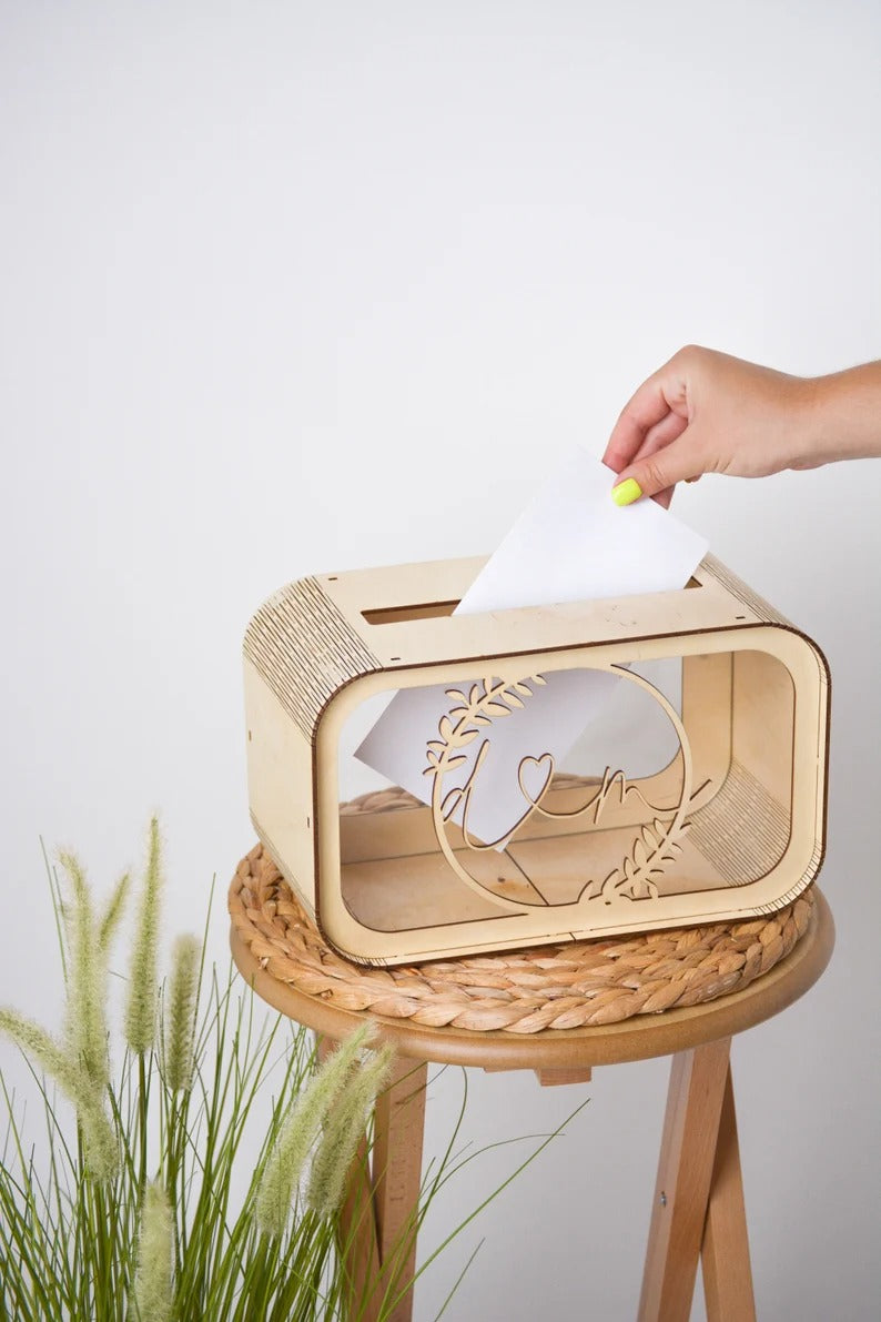 Hochzeitskartenbox mit individuellem Namen