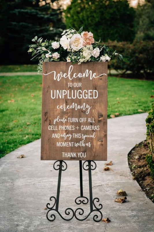 Unplugged-Zeremonie-Schild 