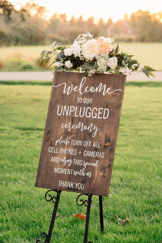 Unplugged-Zeremonie-Schild 