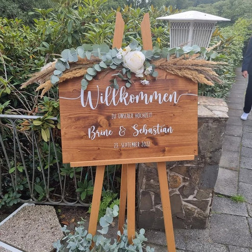 Willkommensschild zur Hochzeit